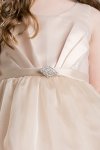 Champagne Satin & Organza Flower Girl Dress